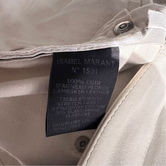 Isabel Marant White Leather Pants with Star Studs Size 36 FR. 4 USA - Picture 9 of 10